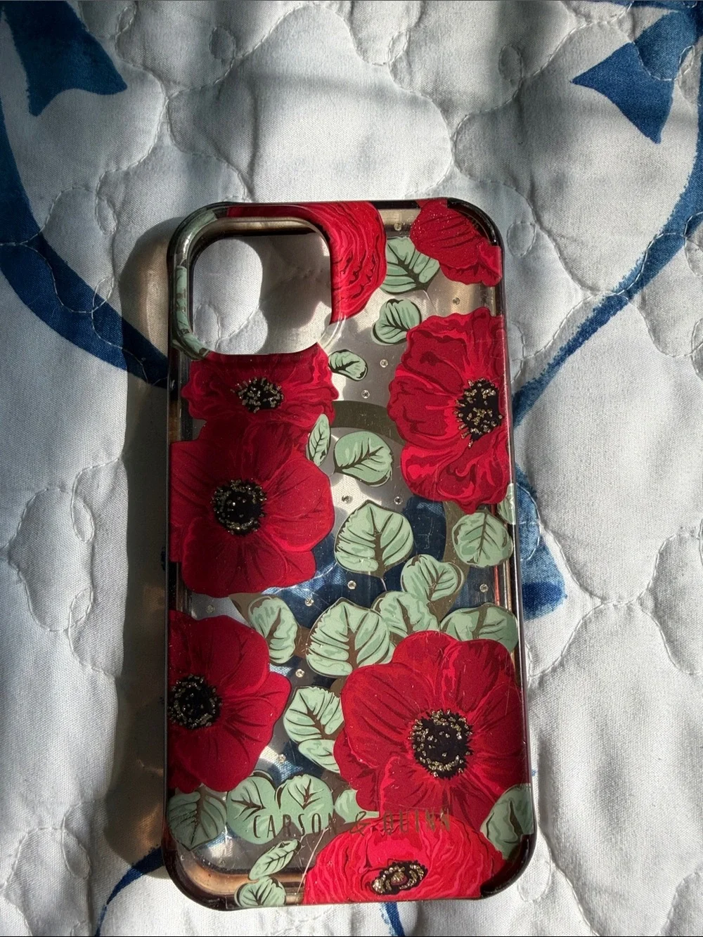 Red Floral Clear iPhone Case - Red